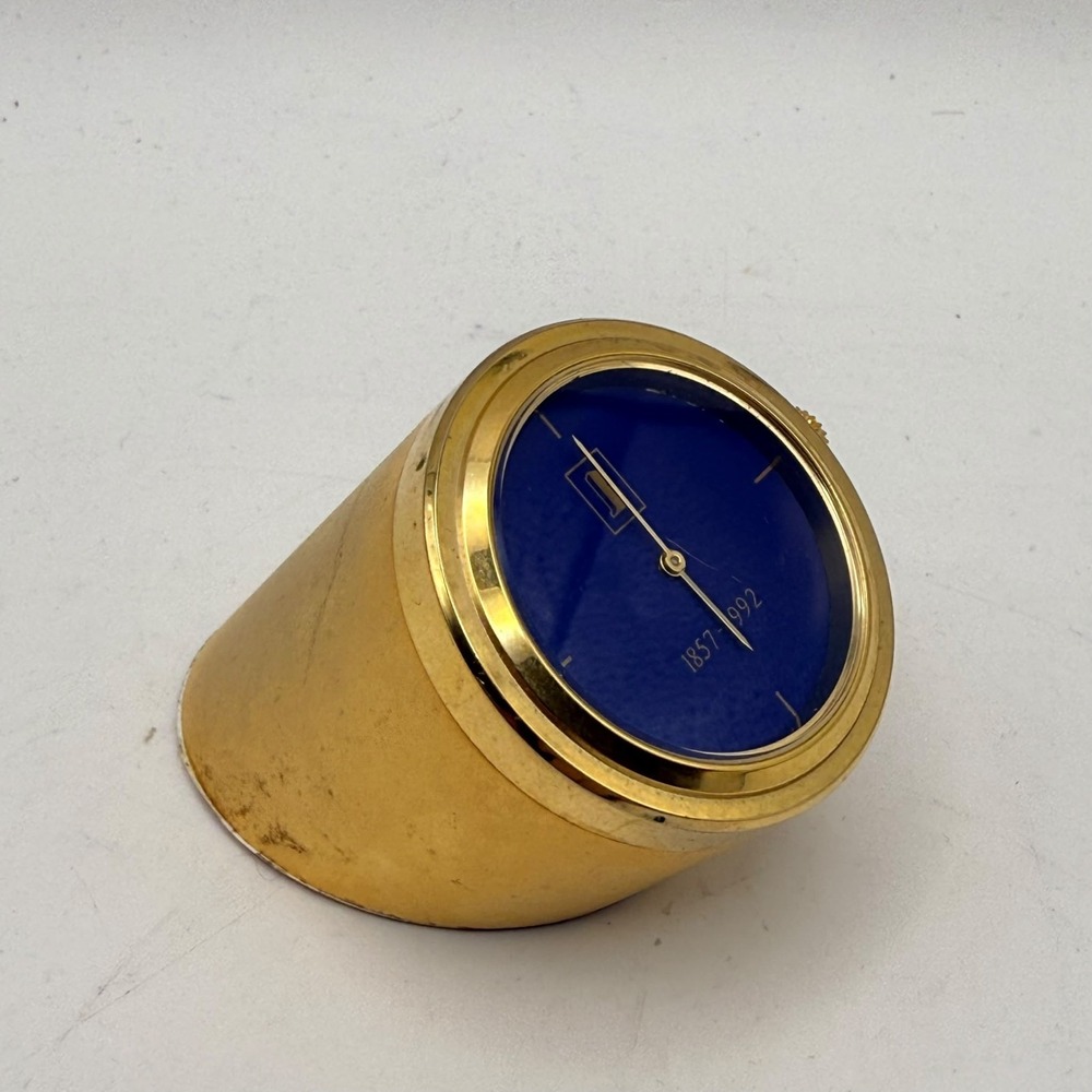 1992 James Richardson Sons 135th Anniversary Gold Tone Desk Clock 1857-1992